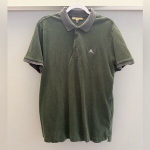 Burberry Olive Polo with Charcoal Trim